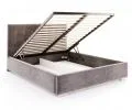 Čalouněná postel LUCERNA 140x200 Grafit Trinity s úložným prostorem kovový rošt