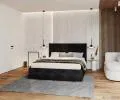 Čalouněná postel LUCERNA 180x200 Černá Paris s úložným prostorem kovový rošt
