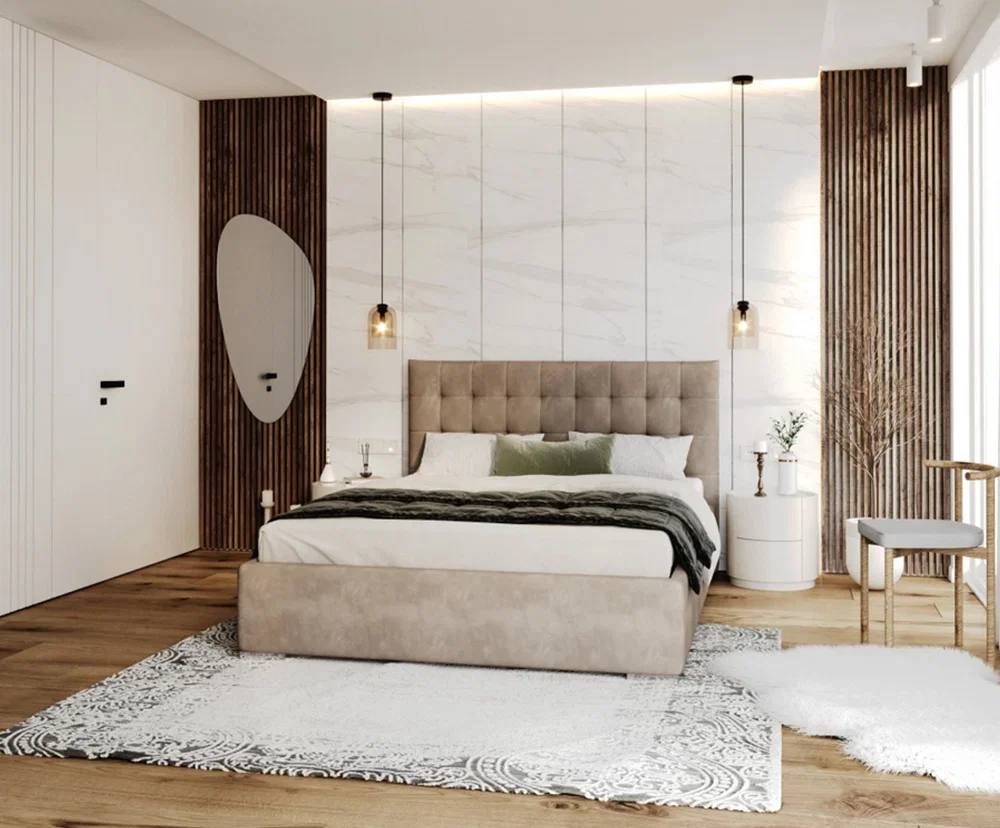 Čalouněná postel LUCERNA 90x200 Béžová Paris s úložným prostorem kovový rošt