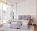 Čalouněná postel LUCERNA 120x200 Fialová Paris s úložným prostorem kovový rošt