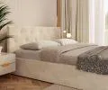 Čalouněná postel MIRAGE 90x200 Krémová Trinity s úložným prostorem kovový rošt