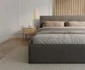 Čalouněná postel TULSA 90x200 Grafit Ottawa s úložným prostorem kovový rošt