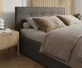 Čalouněná postel TULSA 90x200 Grafit Ottawa s úložným prostorem kovový rošt