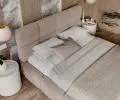 Čalouněná postel DELICATO 160x200 cm Béžová Cleo s úložným prostorem kovový rošt