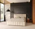 Čalouněná postel AUSTIN 140x200 cm Krémová Trinity s úložným prostorem kovový rošt