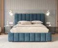 Čalouněná postel AUSTIN 180x200 cm Tyrkysová Trinity s úložným prostorem kovový rošt