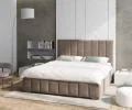 Čalouněná postel AUSTIN 90x200 cm Béžová Paris s úložným prostorem kovový rošt