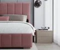 Čalouněná postel AUSTIN 90x200 cm Lososová Paris s úložným prostorem kovový rošt