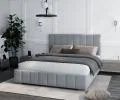 Čalouněná postel AUSTIN 90x200 cm Světle šedá Paris s úložným prostorem kovový rošt