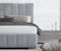 Čalouněná postel AUSTIN 140x200 cm Světle šedá Paris s úložným prostorem kovový rošt