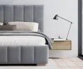 Čalouněná postel AUSTIN 180x200 cm Šedá Paris s úložným prostorem kovový rošt