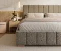 Čalouněná postel AUSTIN 180x200cm Šedá Boucle s úložným prostorem kovový rošt