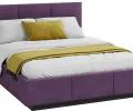 Čalouněná postel AVEIRO 160x200 s kovovým zdvižným roštem PARIS FIALOVÁ