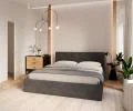 Čalouněná postel MIRAGE 180x200 Grafit Trinity s úložným prostorem kovový rošt