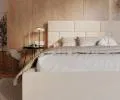 Čalouněná postel PASADENA 90x200 s kovovým roštem KRÉMOVÁ