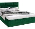 Čalouněná postel PASADENA 160x200 s kovovým roštem ZELENÁ