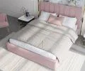 Čalouněná postel JUSTIN 140x200 Růžová Trinity s úložným prostorem kovový rošt