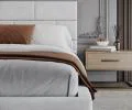 Čalouněná postel PASADENA PARIS 90x200 s kovovým roštem BÍLÁ