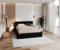 Čalouněná postel AMBER 160x200 Černá Paris s úložným prostorem, kovový rošt