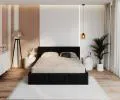 Čalouněná postel AMBER 160x200 Černá Paris s úložným prostorem, kovový rošt