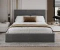 Čalouněná postel PASADENA PARIS 90x200 s kovovým roštem TMAVĚ ŠEDÁ