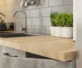 Kuchyňská sestava OLIVIA s vitrínou – 1,8 m | Beton / Dub Sonoma