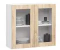 Kuchyňská linka LIMA 2,4m s vitrínou 720cm Dub Sonoma / Bílá