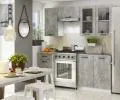 Kuchyňská linka OLIVIA 1,8m s vitrínou | Beton / Dub Sonoma H720