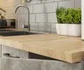 Kuchyňská rohová sestava OLIVIA – 3 m | Bílá / Beton / Dub Sonoma