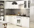Kuchyňská rohová sestava s vitrínou OLIVIA – 3 m | Bílá / Dub Sonoma H720