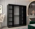 Šatní skřín s posuvnými dveřmi DOME 180cm černá