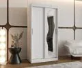 Šatní skřín s posuvnými dveřmi a zrcadlem ULTRA 100cm bílá