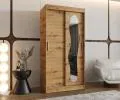 Šatní skřín s posuvnými dveřmi a zrcadlem ULTRA 100cm artisan
