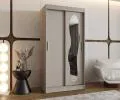 Šatní skřín s posuvnými dveřmi a zrcadlem ULTRA 100cm kašmírová