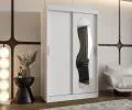 Šatní skřín s posuvnými dveřmi a zrcadlem ULTRA 120cm bílá