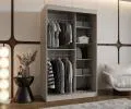 Šatní skřín s posuvnými dveřmi a zrcadlem ULTRA 120cm kašmírová