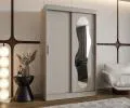 Šatní skřín s posuvnými dveřmi a zrcadlem ULTRA 120cm kašmírová