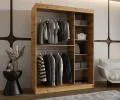 Šatní skřín s posuvnými dveřmi a zrcadlem ULTRA 150cm artisan
