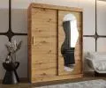 Šatní skřín s posuvnými dveřmi a zrcadlem ULTRA 150cm artisan