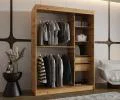 Šatní skřín s posuvnými dveřmi a zrcadlem ULTRA 150cm artisan