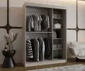 Šatní skřín s posuvnými dveřmi a zrcadlem ULTRA 150cm kašmírová