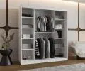 Šatní skřín s posuvnými dveřmi a zrcadlem ULTRA 180cm bílá