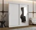 Šatní skřín s posuvnými dveřmi a zrcadlem ULTRA 180cm bílá