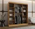 Šatní skřín s posuvnými dveřmi a zrcadlem ULTRA 180cm artisan