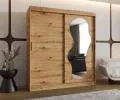 Šatní skřín s posuvnými dveřmi a zrcadlem ULTRA 180cm artisan