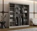 Šatní skřín s posuvnými dveřmi a zrcadlem ULTRA 180cm kašmír