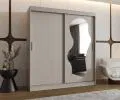 Šatní skřín s posuvnými dveřmi a zrcadlem ULTRA 180cm kašmír