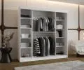 Šatní skřín s posuvnými dveřmi a zrcadlem ULTRA 200cm bílá