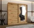 Šatní skřín s posuvnými dveřmi a zrcadlem ULTRA 200cm artisan