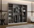 Šatní skřín s posuvnými dveřmi a zrcadlem ULTRA 200cm kašmírová